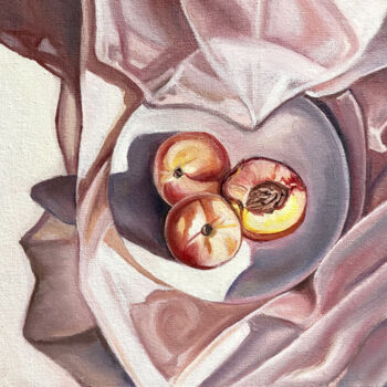 Schilderij getiteld "Peaches" door Viktoryia Lautsevich, Origineel Kunstwerk, Olie