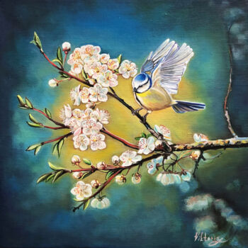Картина под названием "Spring trills" - Viktoryia Lautsevich, Подлинное произведение искусства, Масло