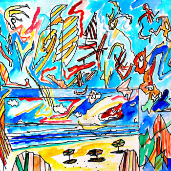 Peinture intitulée "Aqurelle 19 03 22" par Vildeman, Œuvre d'art originale, Aquarelle