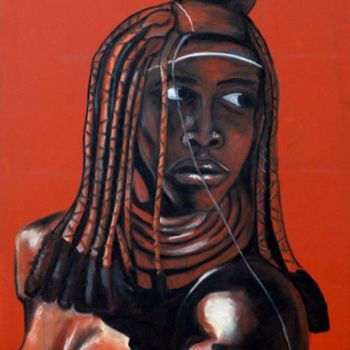 Painting titled "Femme Himbas" by Virginie Villemont, Original Artwork