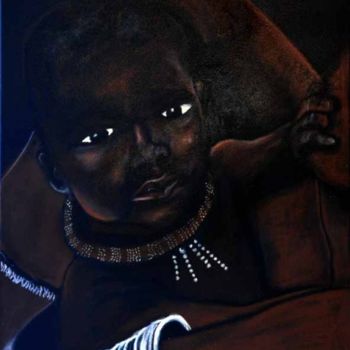 Картина под названием "nourisson himbas" - Virginie Villemont, Подлинное произведение искусства