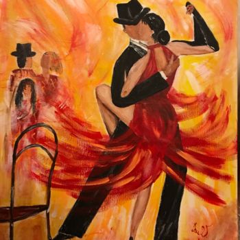 Painting titled "Tango" by Isabelle Villena, Original Artwork, Acrylic