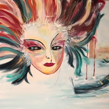 Картина под названием "Venise" - Isabelle Villena, Подлинное произведение искусства, Акрил