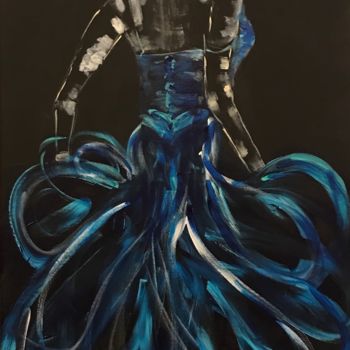 Pintura titulada "danseuse bleue" por Isabelle Villena, Obra de arte original, Acrílico