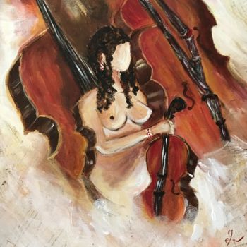 Painting titled "Violoniste" by Isabelle Villena, Original Artwork, Acrylic