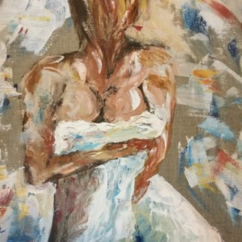 Painting titled "Le bain" by Isabelle Villena, Original Artwork, Acrylic