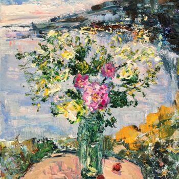 Pintura titulada "Flowers In The Vase…" por Vilma Gataveckiene, Obra de arte original, Oleo