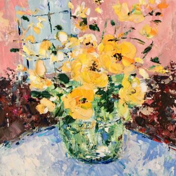 Painting titled "Summer Bouquet Impa…" by Vilma Gataveckiene, Original Artwork, Oil