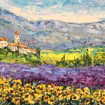 Pintura titulada "Tuscany Landscape O…" por Vilma Gataveckiene, Obra de arte original, Oleo