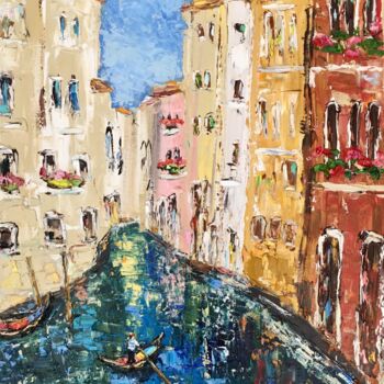 Peinture intitulée "Venice Italy Landsc…" par Vilma Gataveckiene, Œuvre d'art originale, Huile