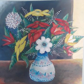 Pintura intitulada "Flores I" por Vilmar Luiz, Obras de arte originais, Acrílico