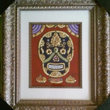 Painting titled "framed-skull-a.jpg" by Vimala V, Original Artwork