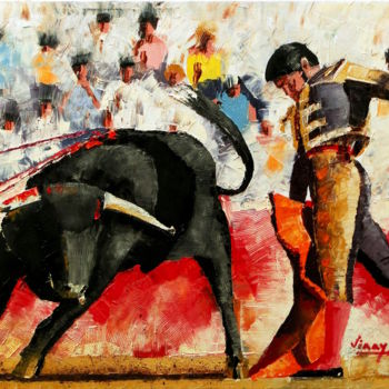 Painting titled "matador.jpg" by Vinay Babar, Original Artwork, Oil