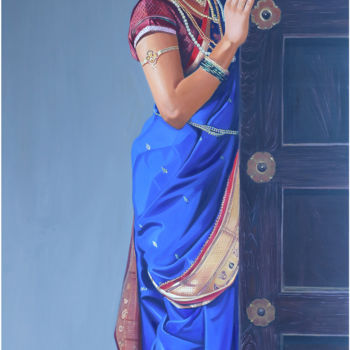 Ζωγραφική με τίτλο "Madhurima" από Vinayak Takalkar, Αυθεντικά έργα τέχνης, Λάδι
