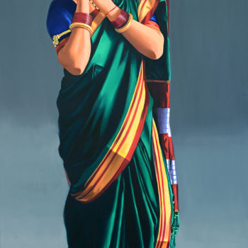Malerei mit dem Titel "Manodnya" von Vinayak Takalkar, Original-Kunstwerk, Öl