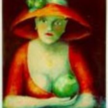 Peinture intitulée "Big Apple" par Christiane Van Marsenille, Œuvre d'art originale, Huile