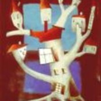 Peinture intitulée "Tree 2" par Christiane Van Marsenille, Œuvre d'art originale, Huile