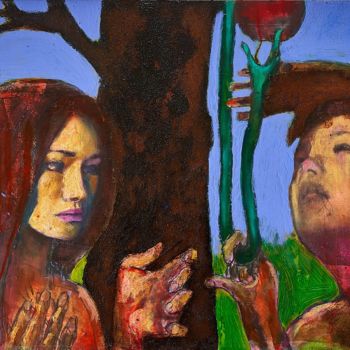 Painting titled "ADAM AND EVE" by Vince Bank, Original Artwork, Acrylic