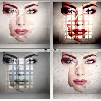 Digitale Kunst getiteld "Glamfaces" door Vince Dark, Origineel Kunstwerk