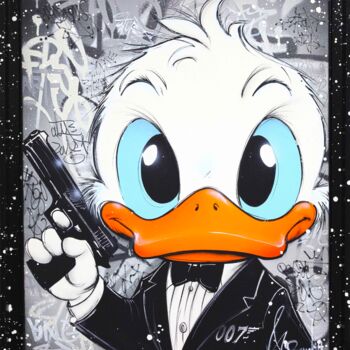 Painting titled "BEBE PICSOU 007" by Vincent Bardou, Original Artwork, Acrylic Mounted on Wood Stretcher frame