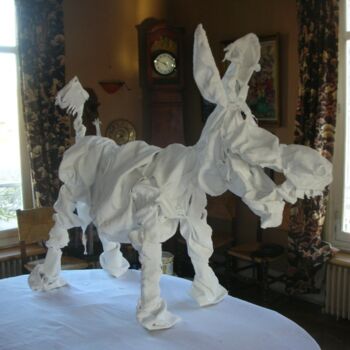 Sculpture intitulée "l'âne" par Vincent Bouillat, Œuvre d'art originale, Fil de fer