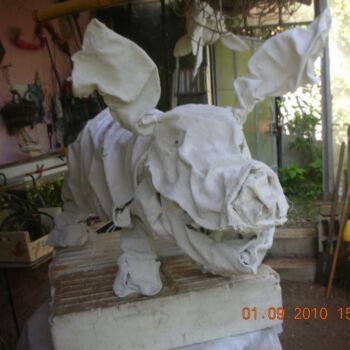 Sculpture intitulée "le grand cochon" par Vincent Bouillat, Œuvre d'art originale, Fil de fer
