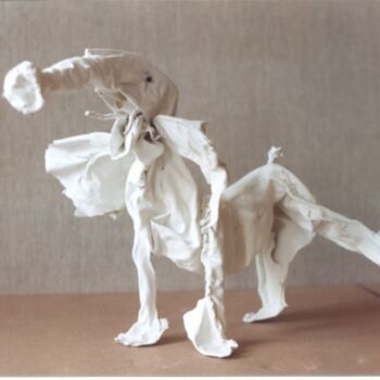 「l'éléphant qui danse」というタイトルの彫刻 Vincent Bouillatによって, オリジナルのアートワーク, ワイヤー