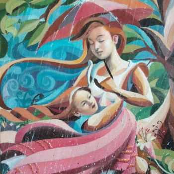 Peinture intitulée "One Rainy Day" par Vincent Cases, Œuvre d'art originale, Huile