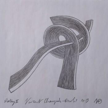 Zeichnungen mit dem Titel "Rotoxy II - Dessin" von Vincent Champion-Ercoli, Original-Kunstwerk, Bleistift