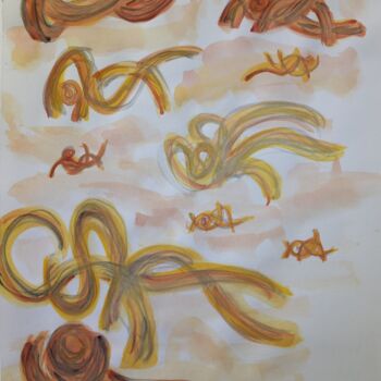 Malarstwo zatytułowany „Recline (Aqua - Com…” autorstwa Vincent Champion-Ercoli, Oryginalna praca, Akwarela