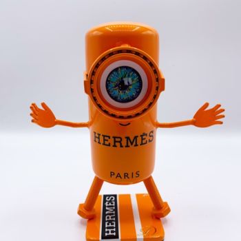 Sculpture intitulée "Minion Hermes" par Vincent Duchêne, Œuvre d'art originale, Acier inoxydable