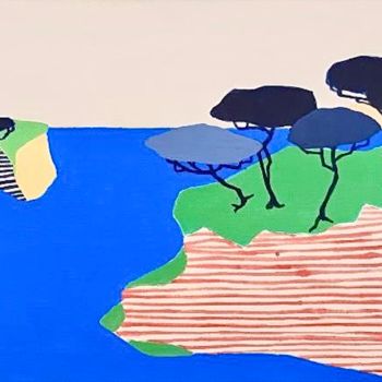 Painting titled "Mon île" by Vincent Gabin, Original Artwork, Acrylic