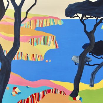 Malarstwo zatytułowany „Les grandes falaise…” autorstwa Vincent Gabin, Oryginalna praca, Akryl