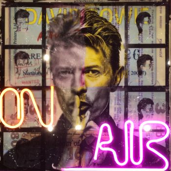 Collages intitulée "bowie on air" par Vincent Gachaga, Œuvre d'art originale, Collages