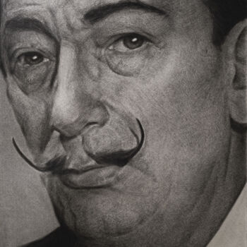 Dibujo titulada "portrait de Salvado…" por Vincent Haller, Obra de arte original, Carbón