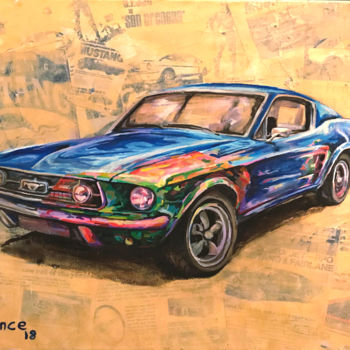 Painting titled "mustang" by Vincent Hénault, Original Artwork, Acrylic