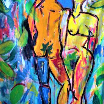 Painting titled "Adam et Rêves" by Demonsigny, Original Artwork, Acrylic