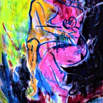 Painting titled "Couple" by Demonsigny, Original Artwork, Acrylic