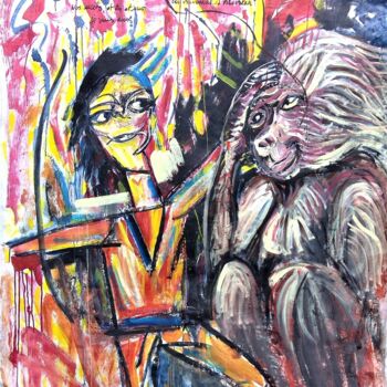 Painting titled "Notre Ancêtre  et m…" by Demonsigny, Original Artwork, Acrylic