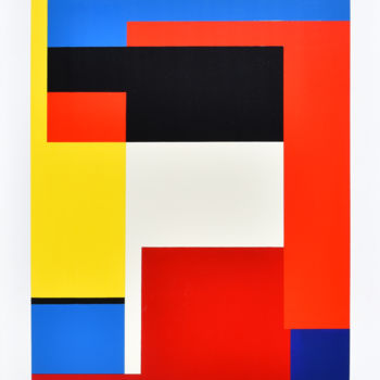 Painting titled "Composition de coul…" by Vincent Huot, Original Artwork, Acrylic Mounted on Wood Stretcher frame