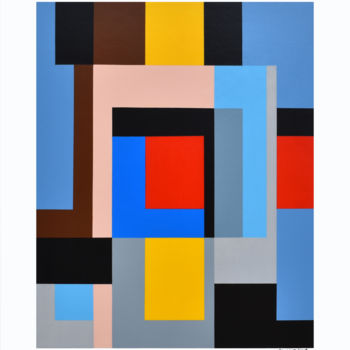 Painting titled "Collection Bauhaus" by Vincent Huot, Original Artwork, Acrylic Mounted on Wood Stretcher frame