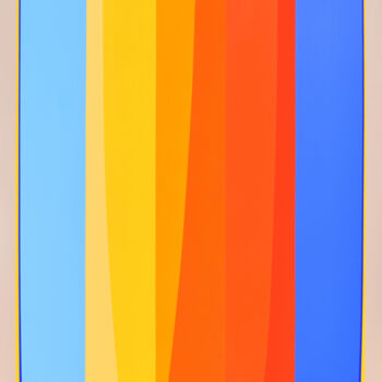 Malarstwo zatytułowany „Tension de couleurs…” autorstwa Vincent Huot, Oryginalna praca, Akryl Zamontowany na Drewniana rama…