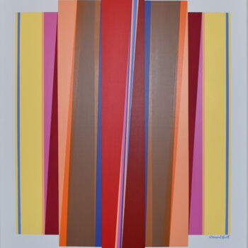 Schilderij getiteld "Tension de couleurs…" door Vincent Huot, Origineel Kunstwerk, Acryl Gemonteerd op Frame voor houten bra…