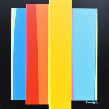 Картина под названием "l'été en couleur" - Vincent Huot, Подлинное произведение искусства, Акрил Установлен на Деревянная ра…