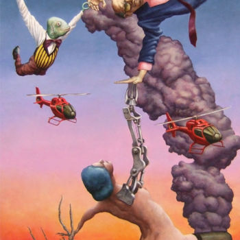 Malerei mit dem Titel "Equilibre optimal" von Vincent Lacroix, Original-Kunstwerk, Öl