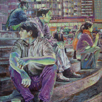 Peinture intitulée "Le regard des autres" par Vincent Lacroix, Œuvre d'art originale, Acrylique