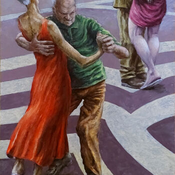 Pittura intitolato "Danse au jardin" da Vincent Lacroix, Opera d'arte originale, Olio