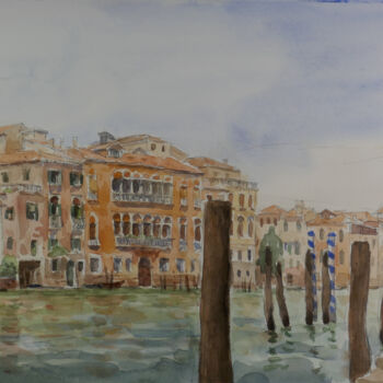 Malerei mit dem Titel "Venise - 09" von Vincent Monluc, Original-Kunstwerk, Aquarell