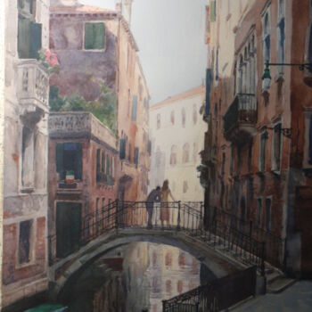 Peinture intitulée "Ponte Tetta" par Vincent Monluc, Œuvre d'art originale, Aquarelle