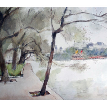 Pintura titulada "Lac Ho Guom Hanoi V…" por Vincent Monluc, Obra de arte original, Acuarela